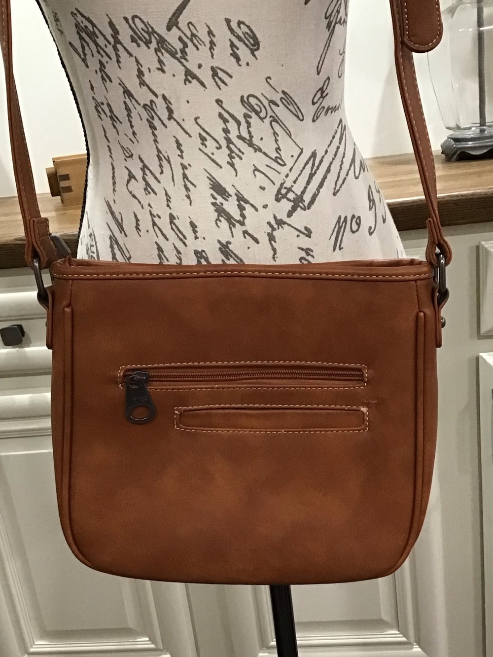 Montana West Brown/Tan Buffalo Crossbody Bag with Stud Trim - Picture 3 of 7